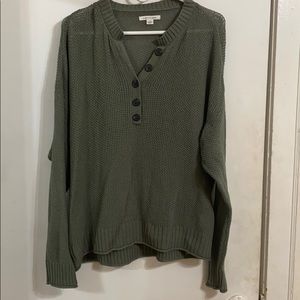 AE Oversized Henley Pullover Sweater